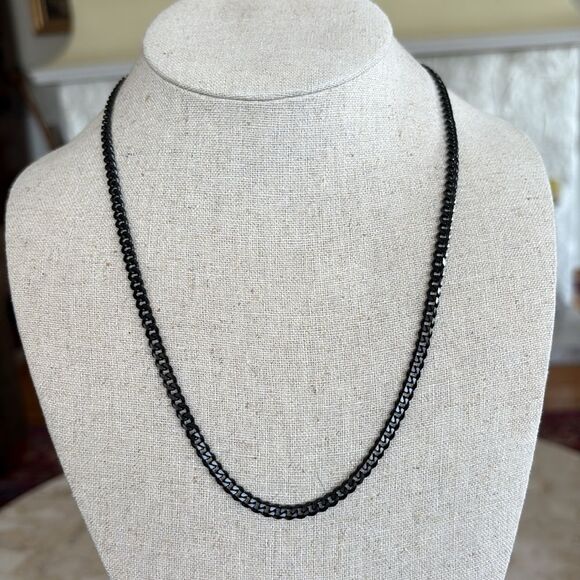 Black Stainless Steel Ring & Matching 20” Chain - Picture 6 of 7